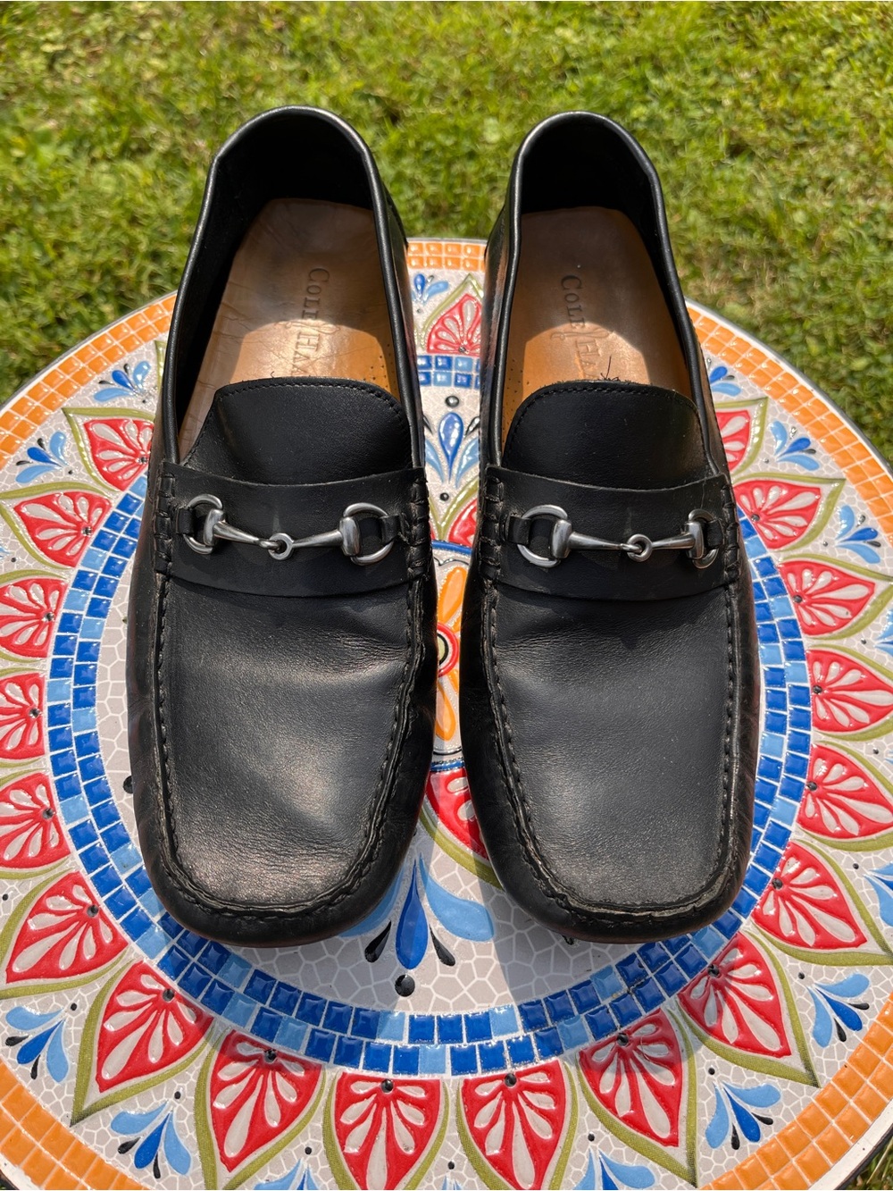 Cole Haan Hutchinson Grand Bit Mens 10 Driver Loafers Black Leather C08049